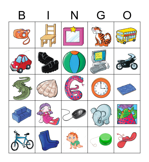 YLE Starters Vocabulary  Bingo Card