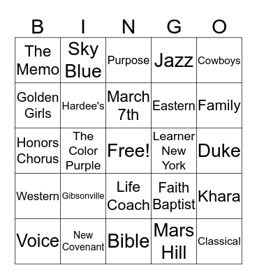 Tea and Tulle Bingo Card