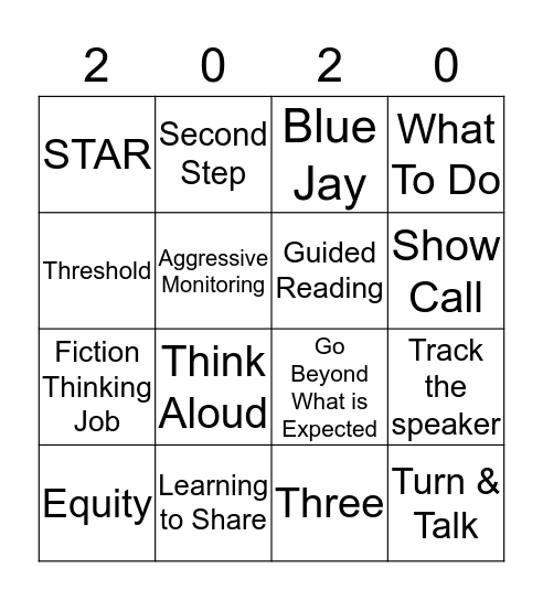 January 2020 Campus Review  Bingo Card