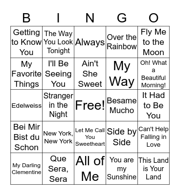 Music Therapy Bingo Card