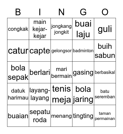 MARI BERMAIN (LETS PLAY) Bingo Card