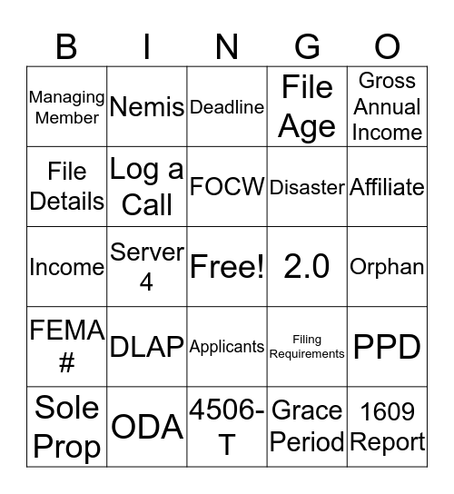 Pre-Processing Bingo Card