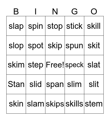 beginning blends bingo Card