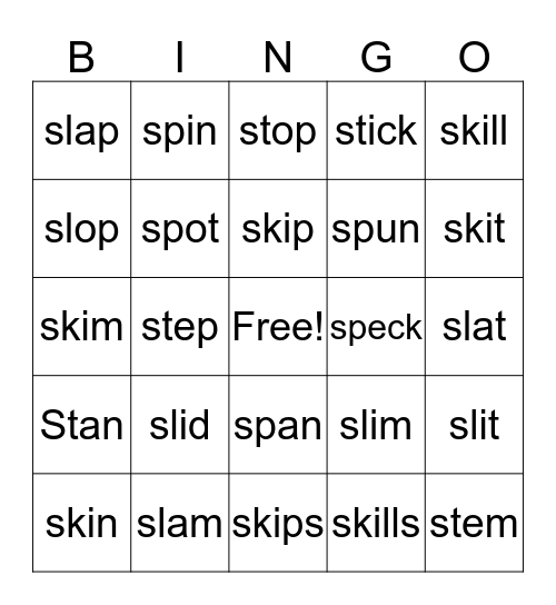 beginning blends bingo Card