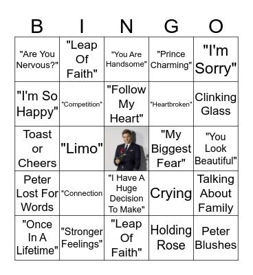 The Bachelor Bingo Card