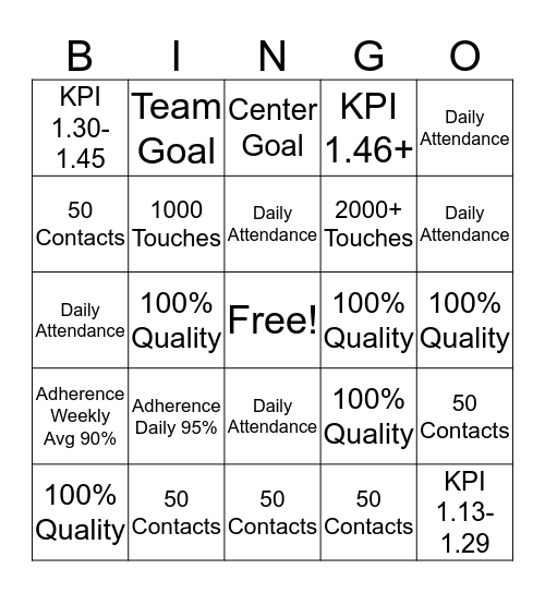 BINGO! It's a New Year! Bingo Card