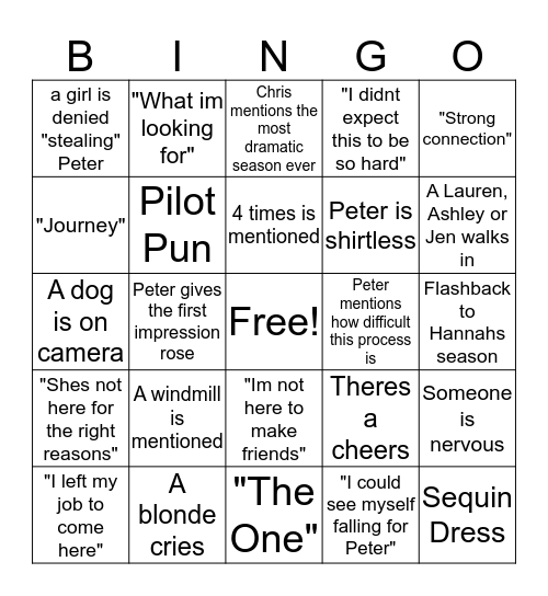Windmill Bingo  Bingo Card