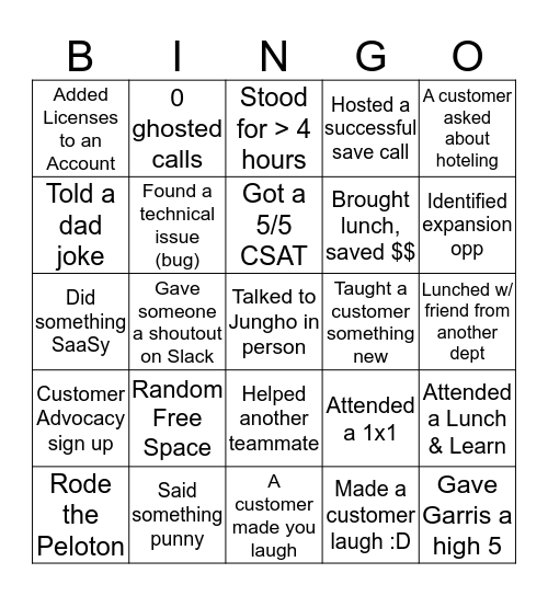 CS BINGO BABY Bingo Card