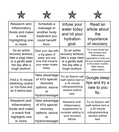 ✩✩✩Rockstar Recovery✩✩✩ Bingo Card