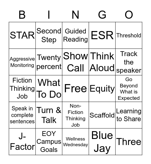 January 2020 Campus Review  Bingo Card
