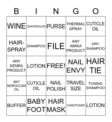 Retail Bingo Card