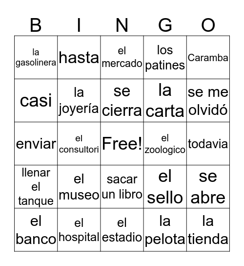 3A Bingo Card