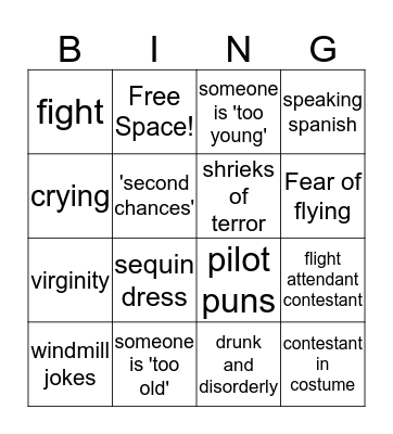 bachelor premiere bingo Card