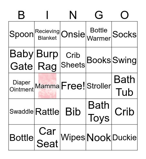 Baby Bingo!  Bingo Card