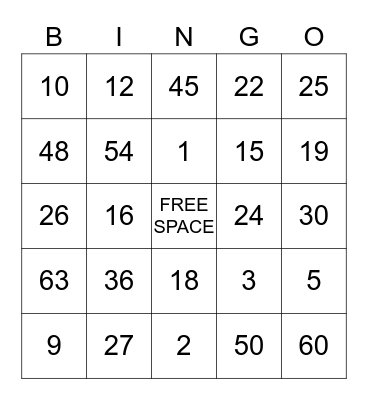 Product Bingo Card