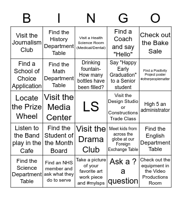 Lake Shore High School Bingo Card