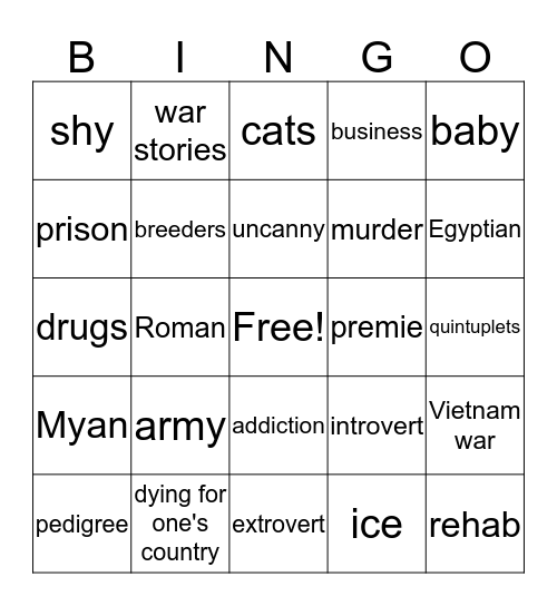 Period 3 Bingo Card