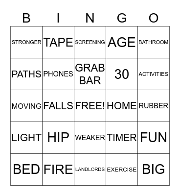 HEALTHY STEPS BINGO  Bingo Card