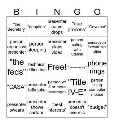 NM CLI Bingo Card