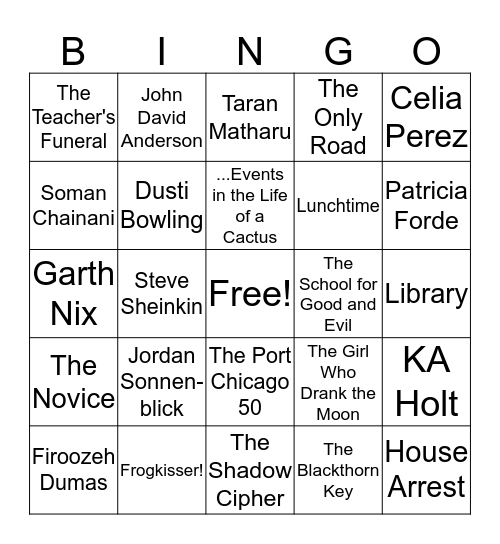 OBOB BINGO!  Bingo Card