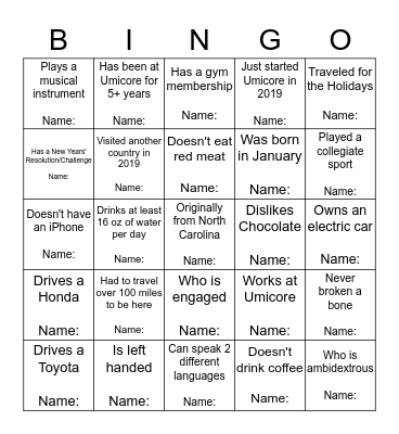 Find Someone Who... Bingo Card