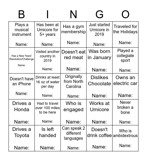 Find Someone Who... Bingo Card