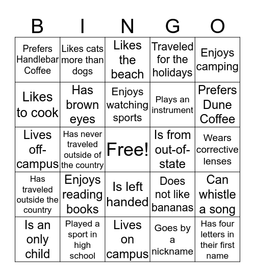 Do You Know Your Neighbor? Bingo Card