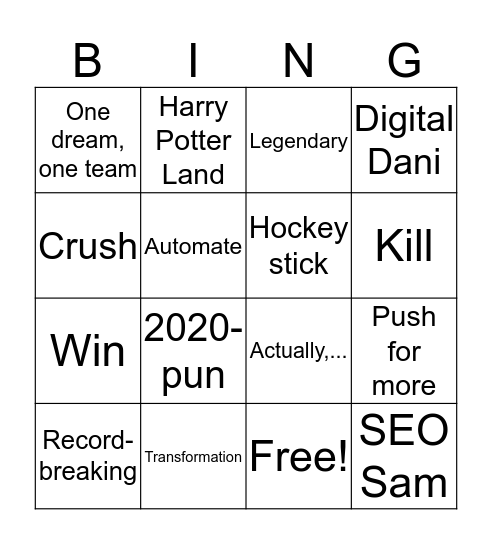 BrightEdge Bingo Card