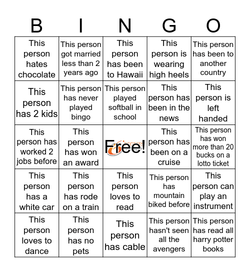 Coworker Bingo Card