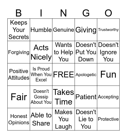 Stallion Bingo Card