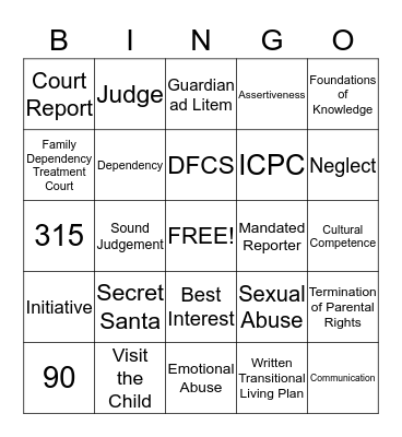 CASA BINGO! Bingo Card