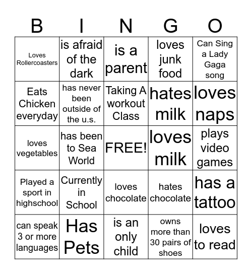 Get to Know Your Staff Bingo Card
