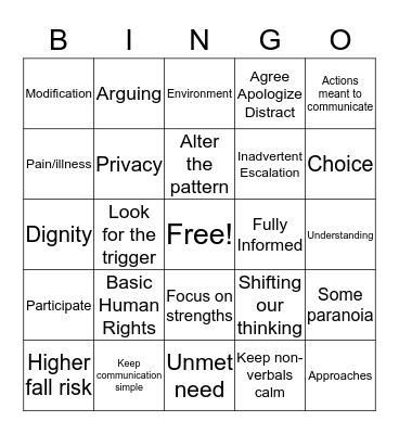 Skills Fair 2020 Bingo Card