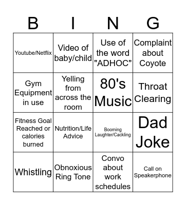 Sound Bingo Card