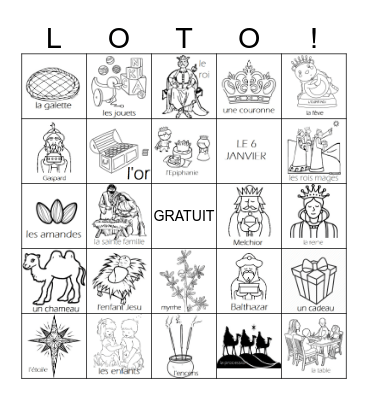 l'Epiphanie Bingo Card