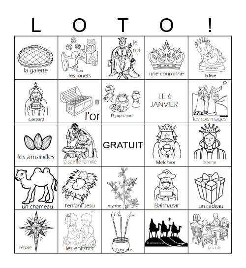 l'Epiphanie Bingo Card