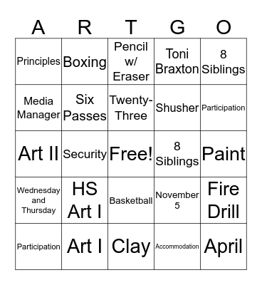 Welcome To  Bingo Card