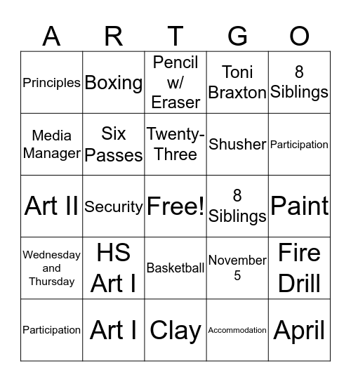 Welcome To  Bingo Card