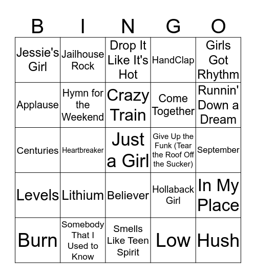 DDC Music Bingo #5 Bingo Card