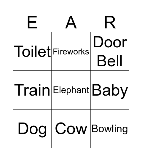 SOUND Bingo Card