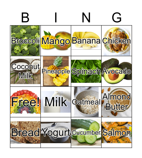 MyPlate Bingo  Bingo Card