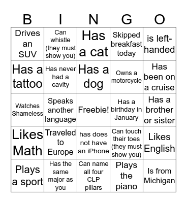 IceBreaker Bingo -- Find someone who... Bingo Card