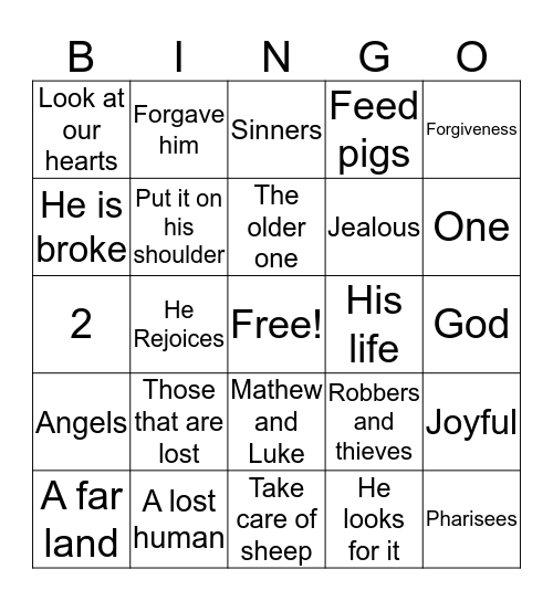 Midterm Review Game Bingo Card