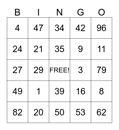 PYTHON BINGO Card