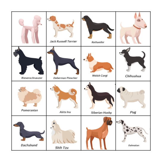 Doggo Bingo Card