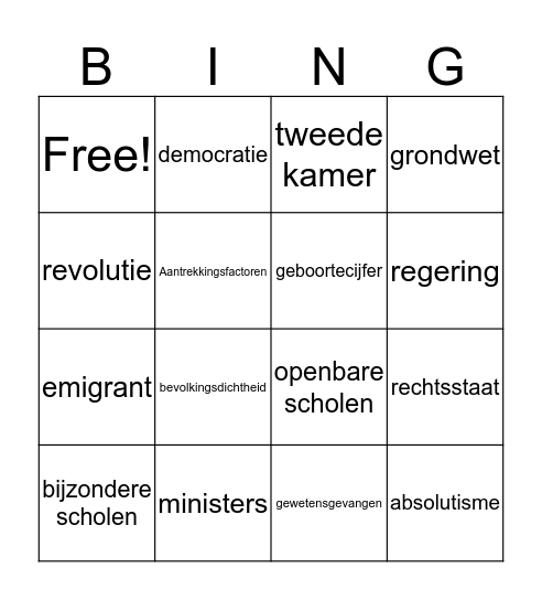 thema 8 en 12  Bingo Card