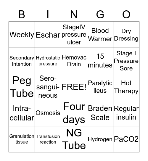 NU120 Bingo Card