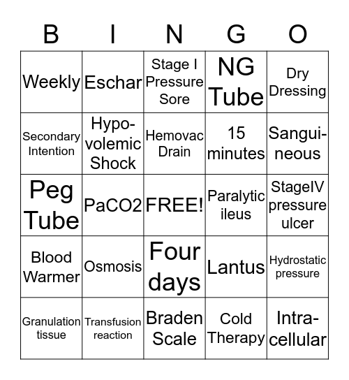 NU120 Bingo Card