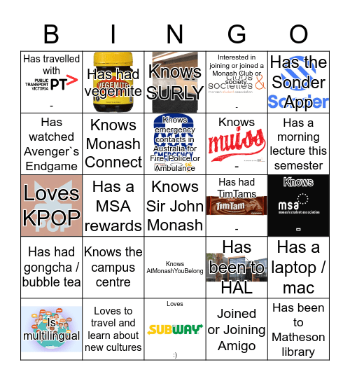 Human Bingo. Find someone who fits the square and ask them to sign under it!  Bingo Card