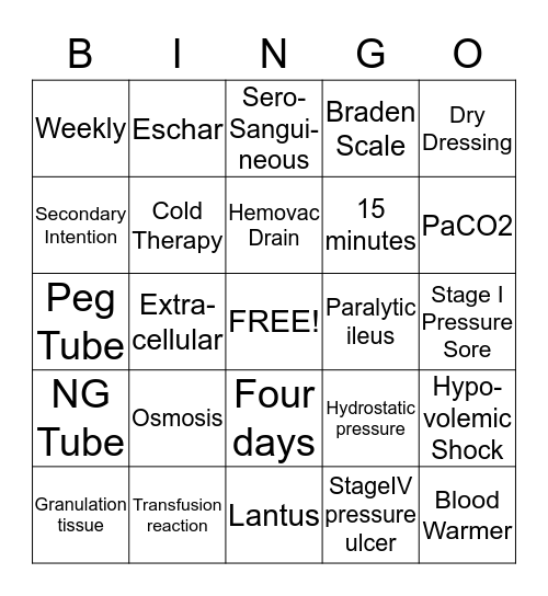 NU120 Bingo Card